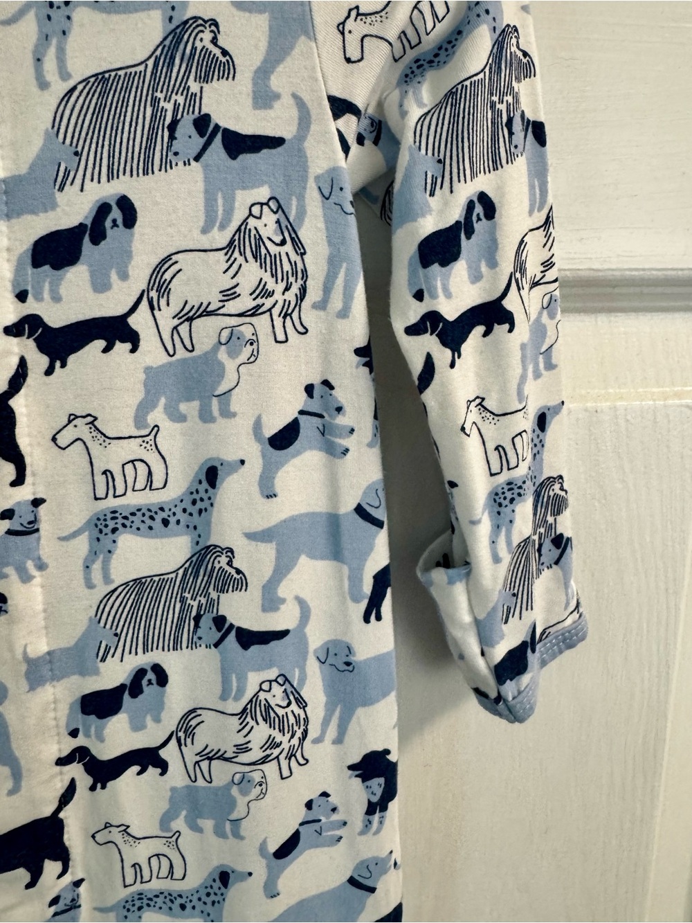 EUC Magnetic Me Footie, Blue and White dogs, 3-6 months - Picture 3 of 9